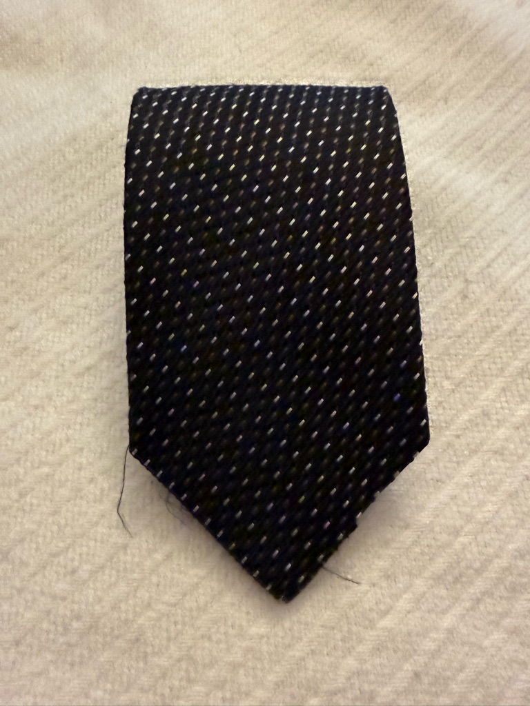Giorgio Armani Black Silk Tie With Subtle Dot Texture